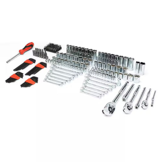 1/4 In., 3/8 In., and 1/2 In. Drive Sae/Metric Mechanics Tool Set with 3-Drawer Storage Case (229-Piece)